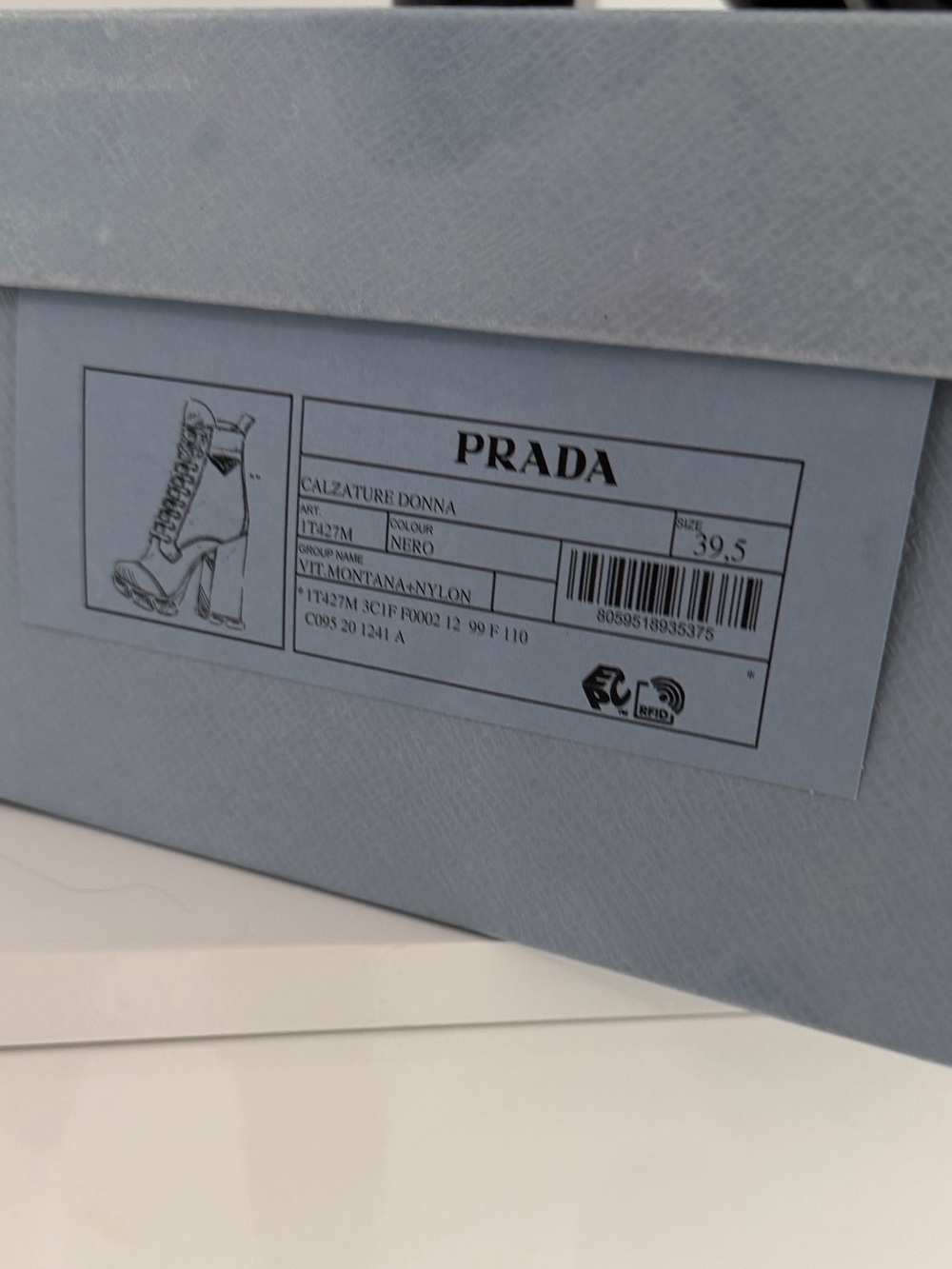 Prada Black Lace-Up Platform Ankle Boots with Logo Patch - Picture 5 of 5